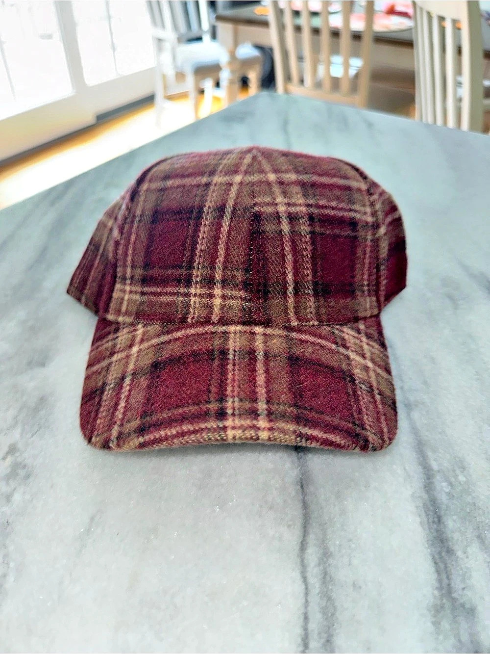 J.Crew Plaid Baseball Cap in Red NWT